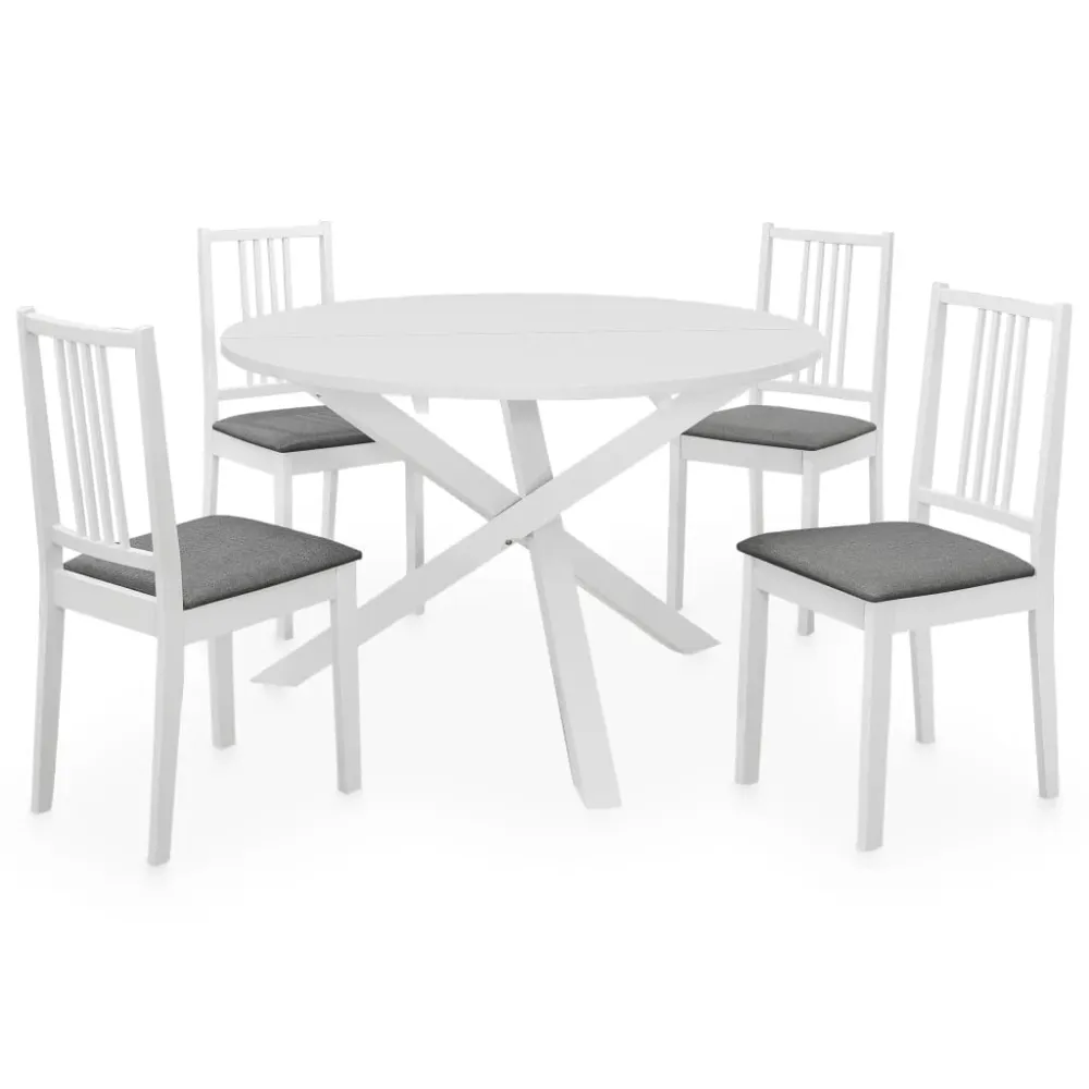 Set mobilier de bucătărie, 5 piese, alb, MDF